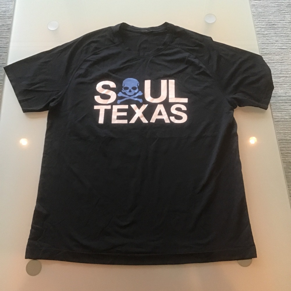 Lululemon Metal Vent Tech SoulCycle Soul Texas Shirt XLNavy Blue Short Sleeve